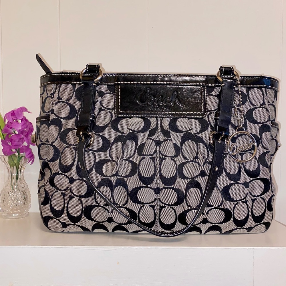 Coach Signature Black + Gray Bag